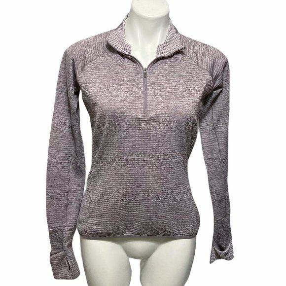 Nike Small Dri-Fit Textured1/4 zip Long Sleeve Athletic Top - Picture 2 of 7